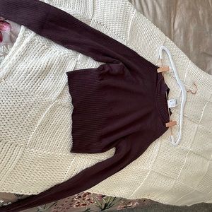 Brown long sleeve turtleneck crop sweater. Size medium. Fits slightly smaller.